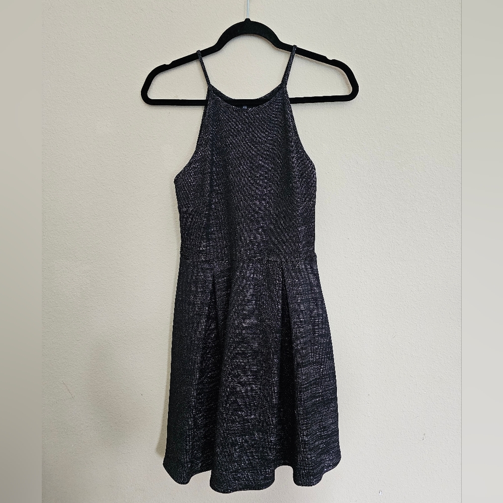 Soprano Black Textured Mini Dress